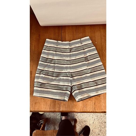 Lafayette 148 Rivington Bermuda SHorts Mica Stripe SZ 6 Linen Blend - Picture 1 of 9